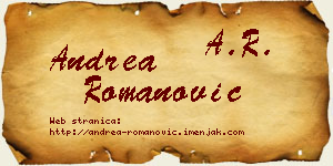 Andrea Romanović vizit kartica